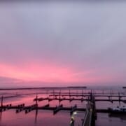 Sonnenaufgang am Langeooger Hafen