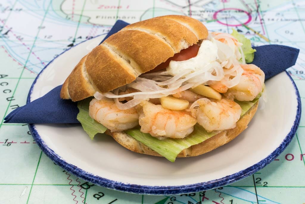 Fischbrötchen mit Gambas